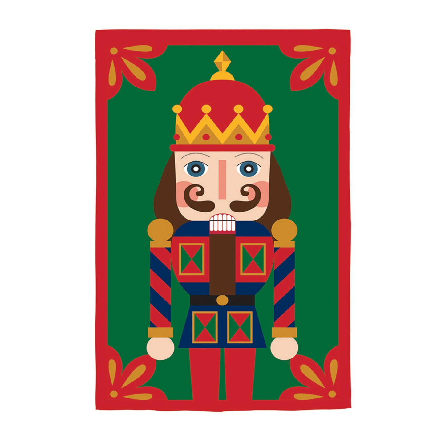 Holiday Nutcracker Applique House Flag