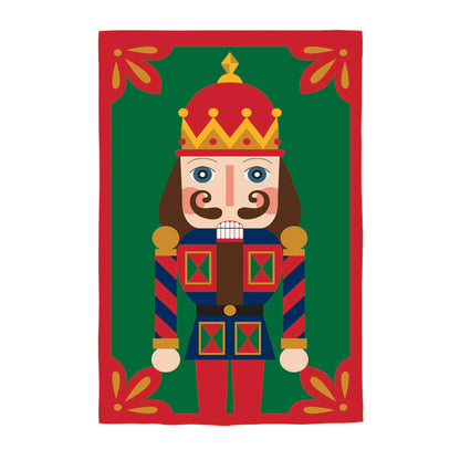 Holiday Nutcracker Applique House Flag