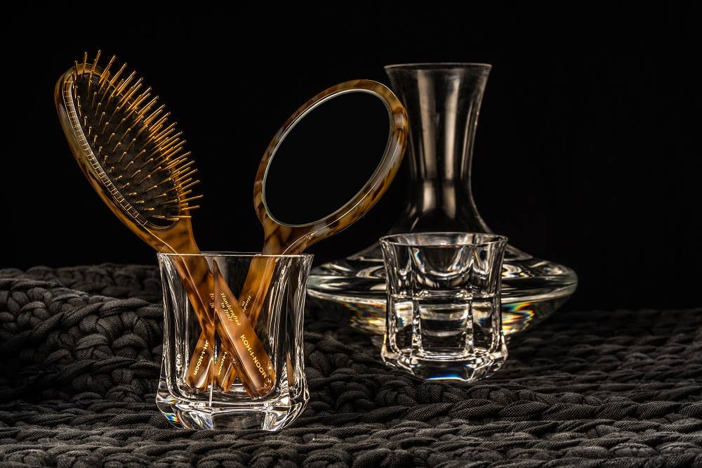 Luxury Pneumatic Hair Brush with Gold Plated Metal Pins