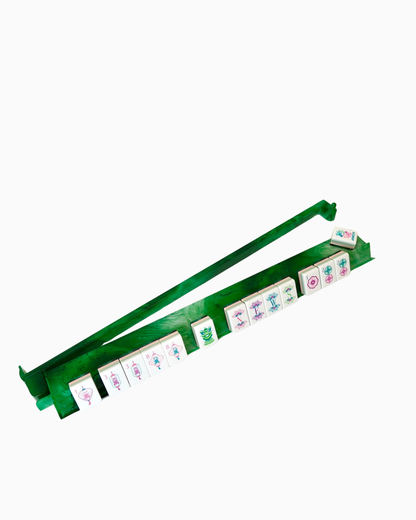 Mahjong Rack and Pusher Set Agate Green