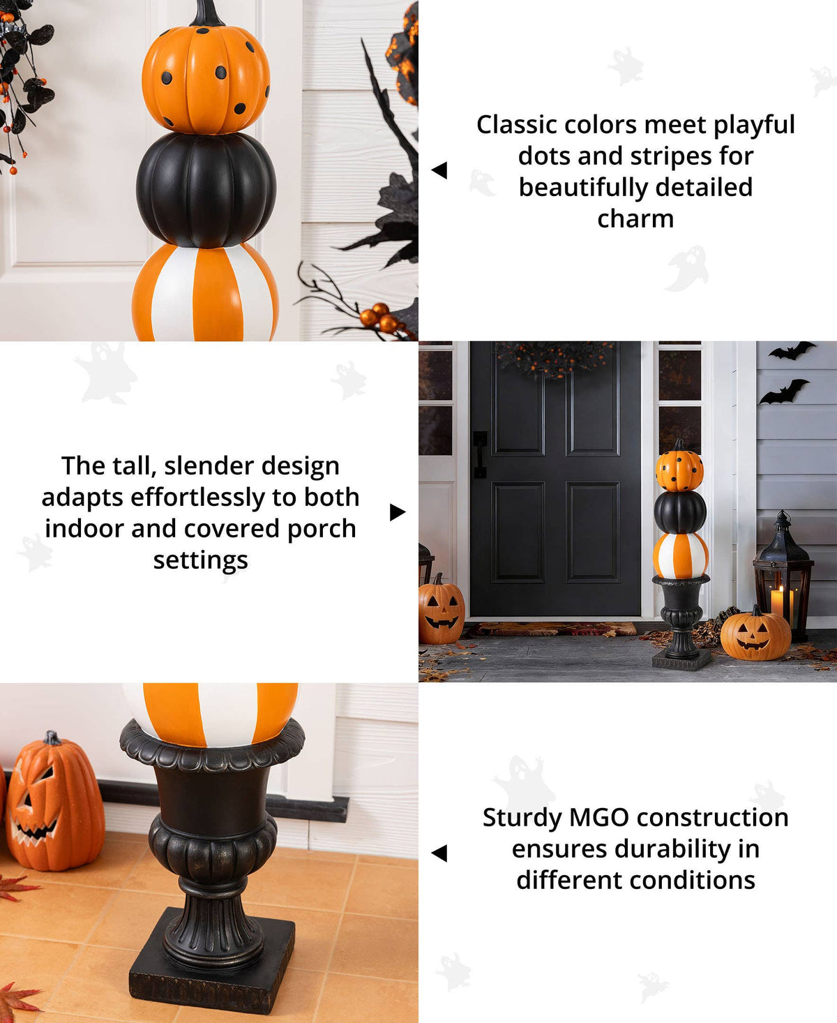 Halloween Pumpkin Topiary Porch Decor