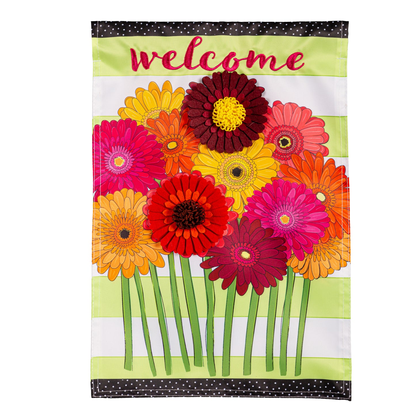 Gerbera Daisies Bouquet Applique Garden Flag