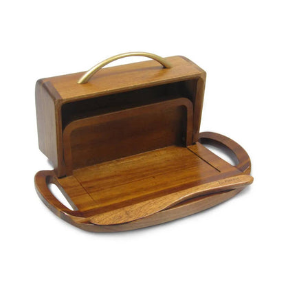 Butterie Acacia Wood Flip-Top Butter Dish And Spreader