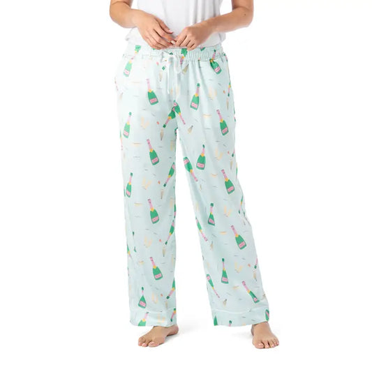 Hello Mello Boots & Bubbles Satin Pajama Pant