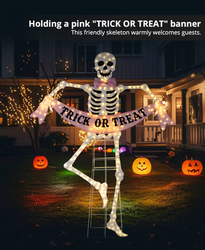 Lighted Skeleton Halloween Outdoor Decor
