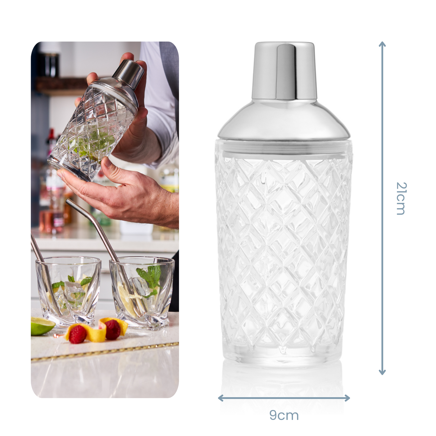 Glass Cocktail Shaker - 20oz