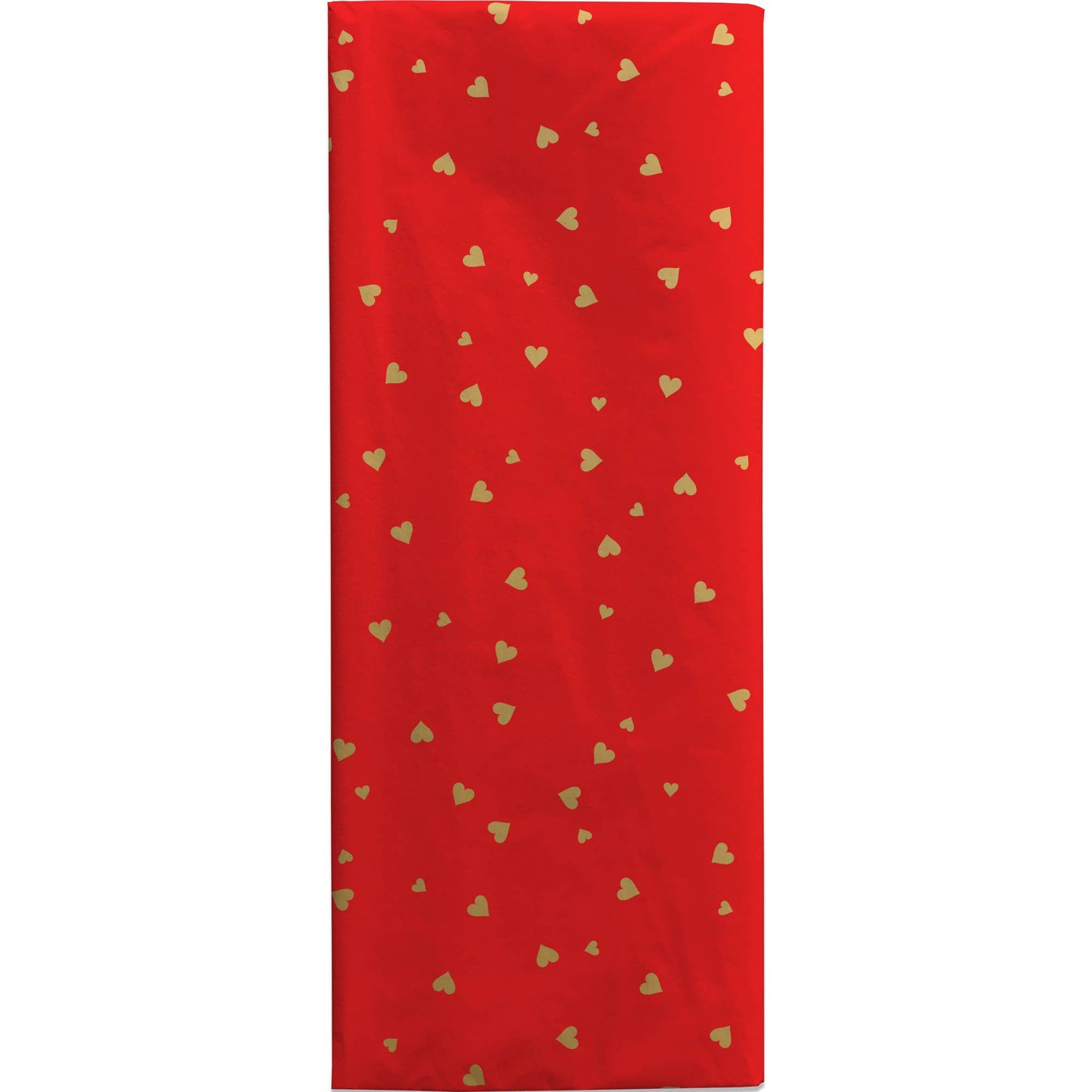 Red with Gold Printed Hearts Tissue