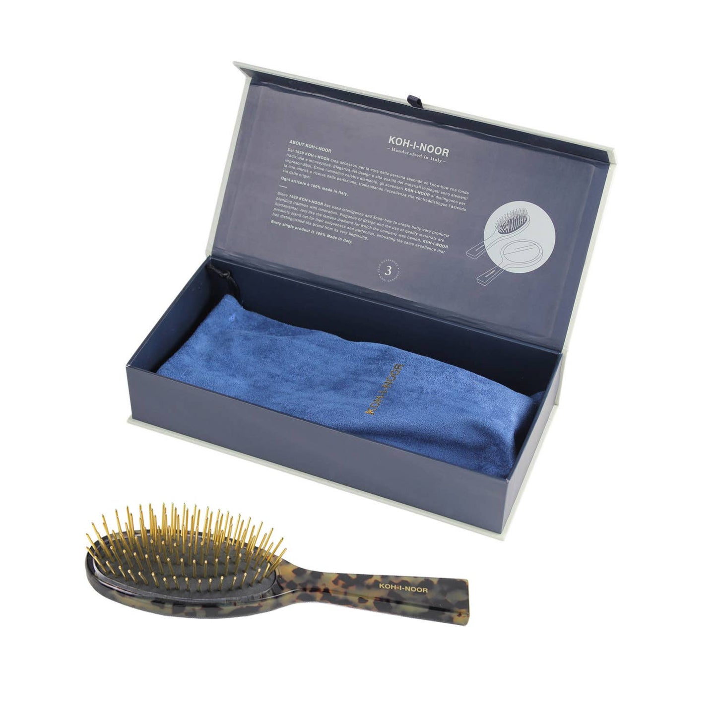 Luxury Pneumatic Hair Brush with Gold Plated Metal Pins