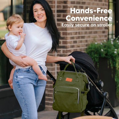 Olive Green Diaper Bag Backpack