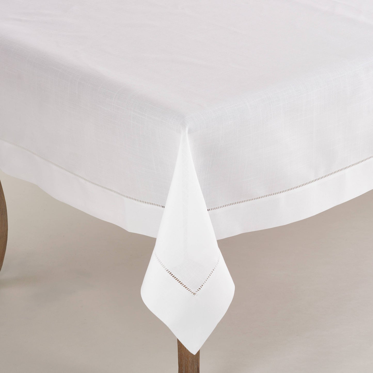 Ivory Tablecloth with Hemstitched Border