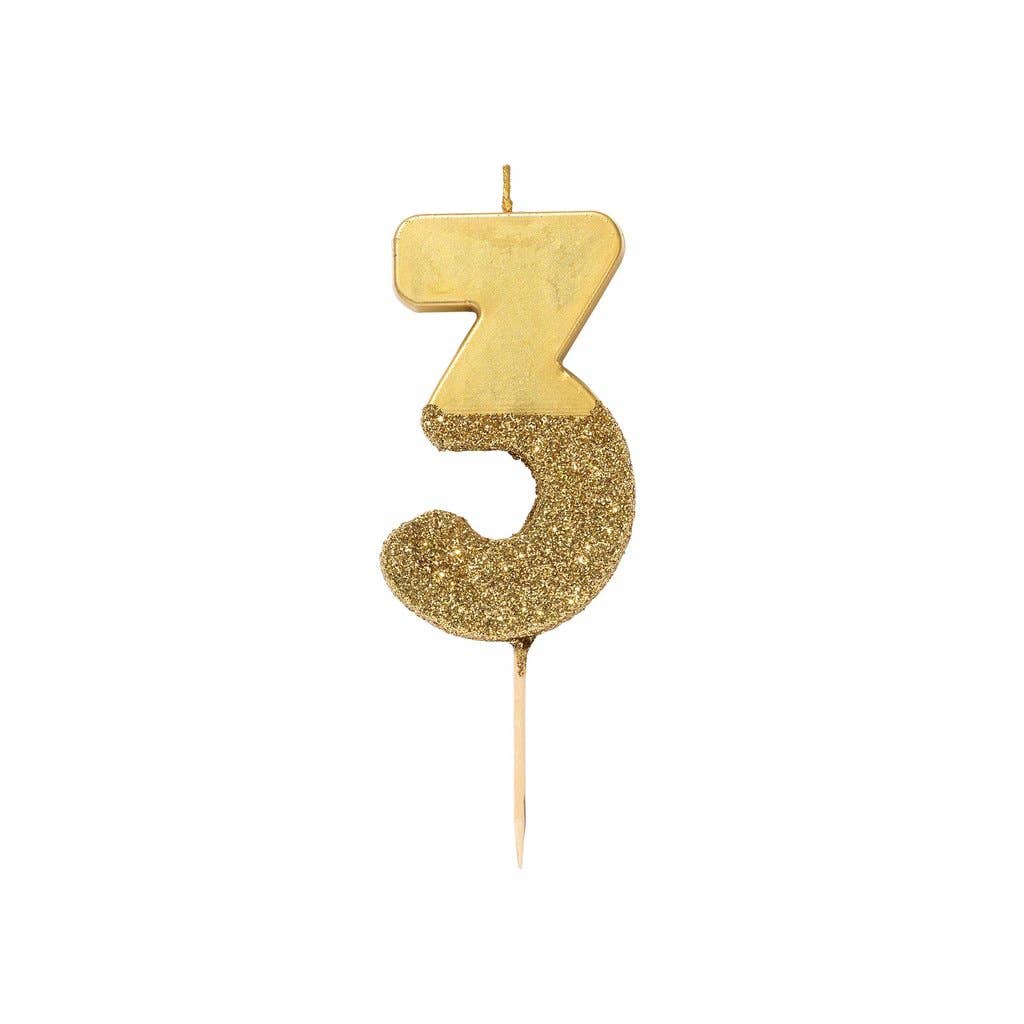 Gold Glitter Number Candles: 0