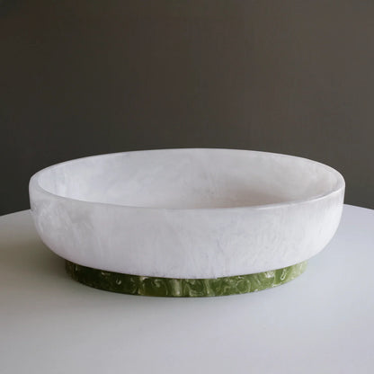 Beatriz Ball Rio Oval Bowl - White with Green Base