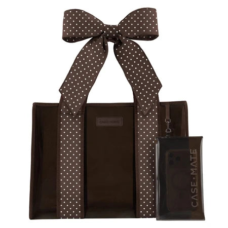 Case-Mate Espresso Polka Dot Bow Jelly Tote Bag