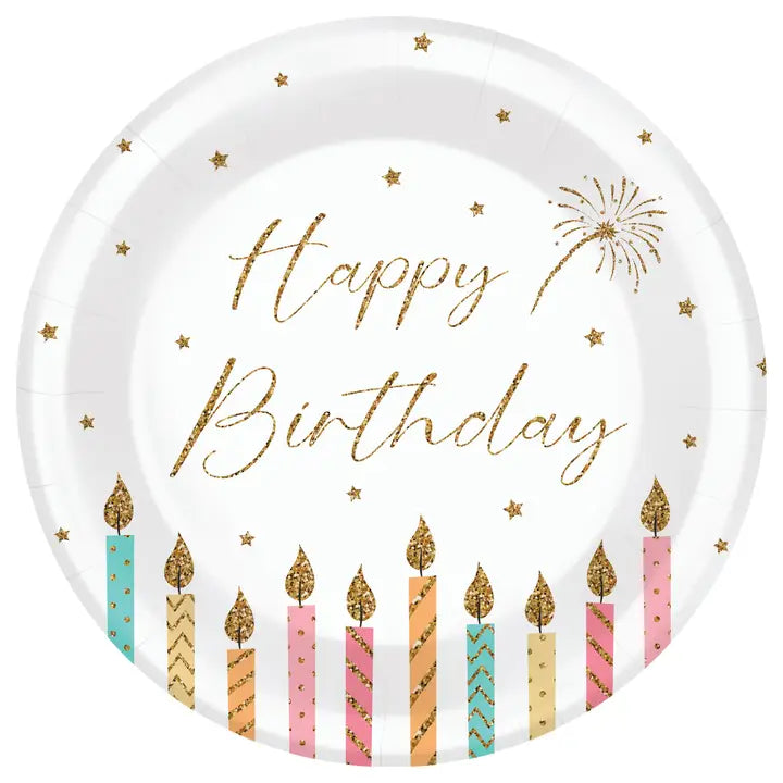 Happy Birthday w/ Candles Plates