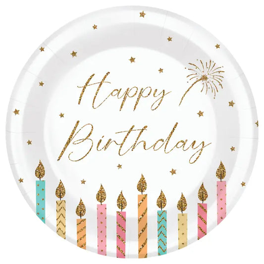 Happy Birthday w/ Candles Plates