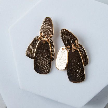 Kali Gold Layered Paddle Drop Earrings