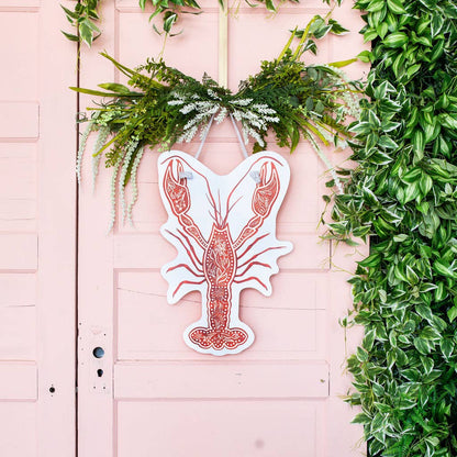 Red Chinoiserie Crawfish Door Hanger