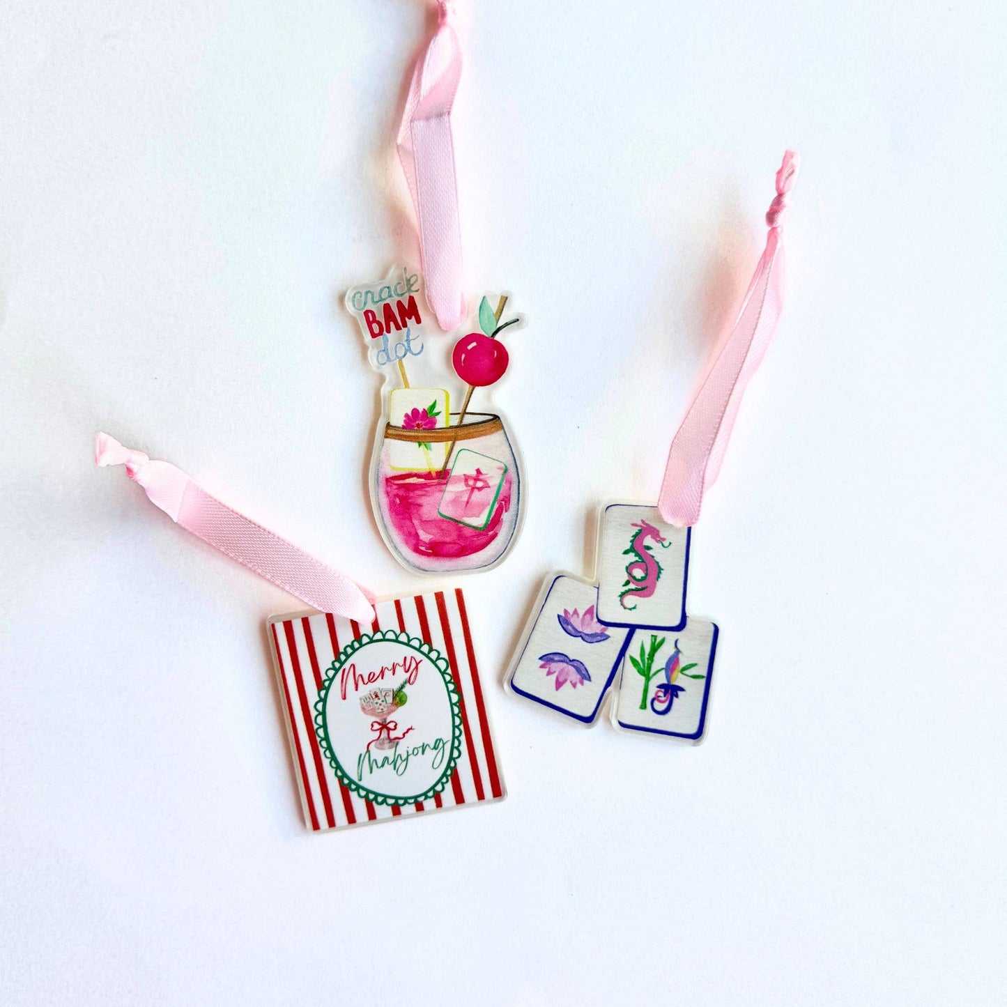 Petite Mahjong Acrylic Christmas Ornament