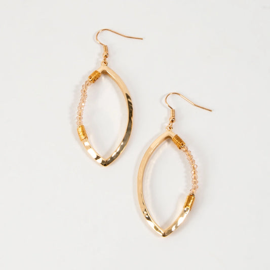 Haven Colorado Beaded Gold Marquise Drop Earrings