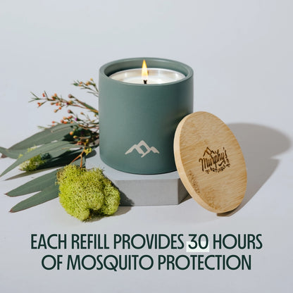 Murphy's Naturals Forest Green Refillable Mosquito Repellent Candle