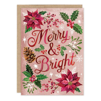 Poinsettia Merry & Bright Boxed Cards - Set of 10