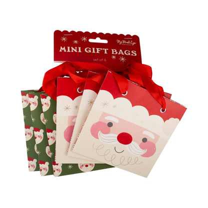 Santa Face Mini Gift Bag Set