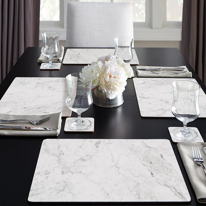 CounterArt White Marble Hardboard Cork-Back Placemats