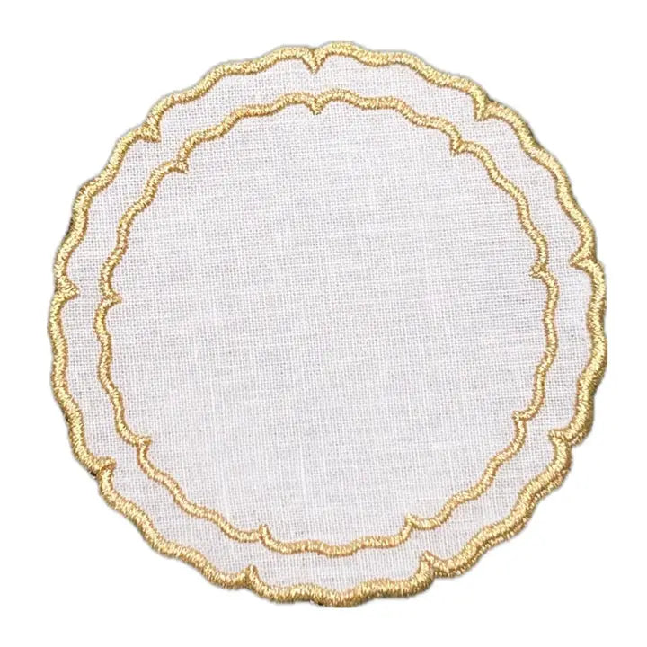 Skyro Linho Scalloped Round Coasters