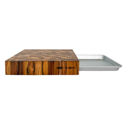 Teak Haus Prep To Pan End Grain Cutting Board Set