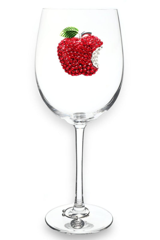 Apple Jeweled Stemmed Wine Glass