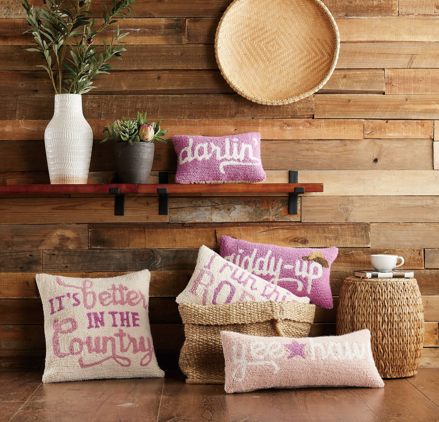 I Run This Rodeo Hooked Pillow