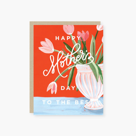 Tulip vase mother's day card