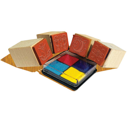 Garden Wooden Stamp Set Children's Retro Toy