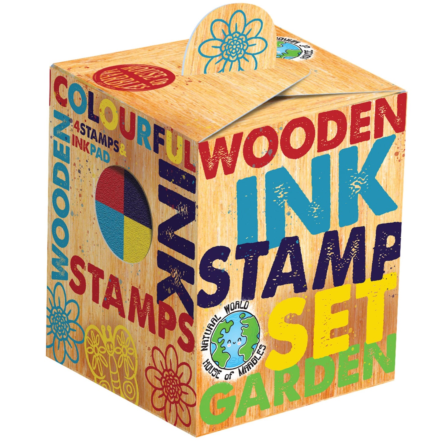 Garden Wooden Stamp Set Children's Retro Toy