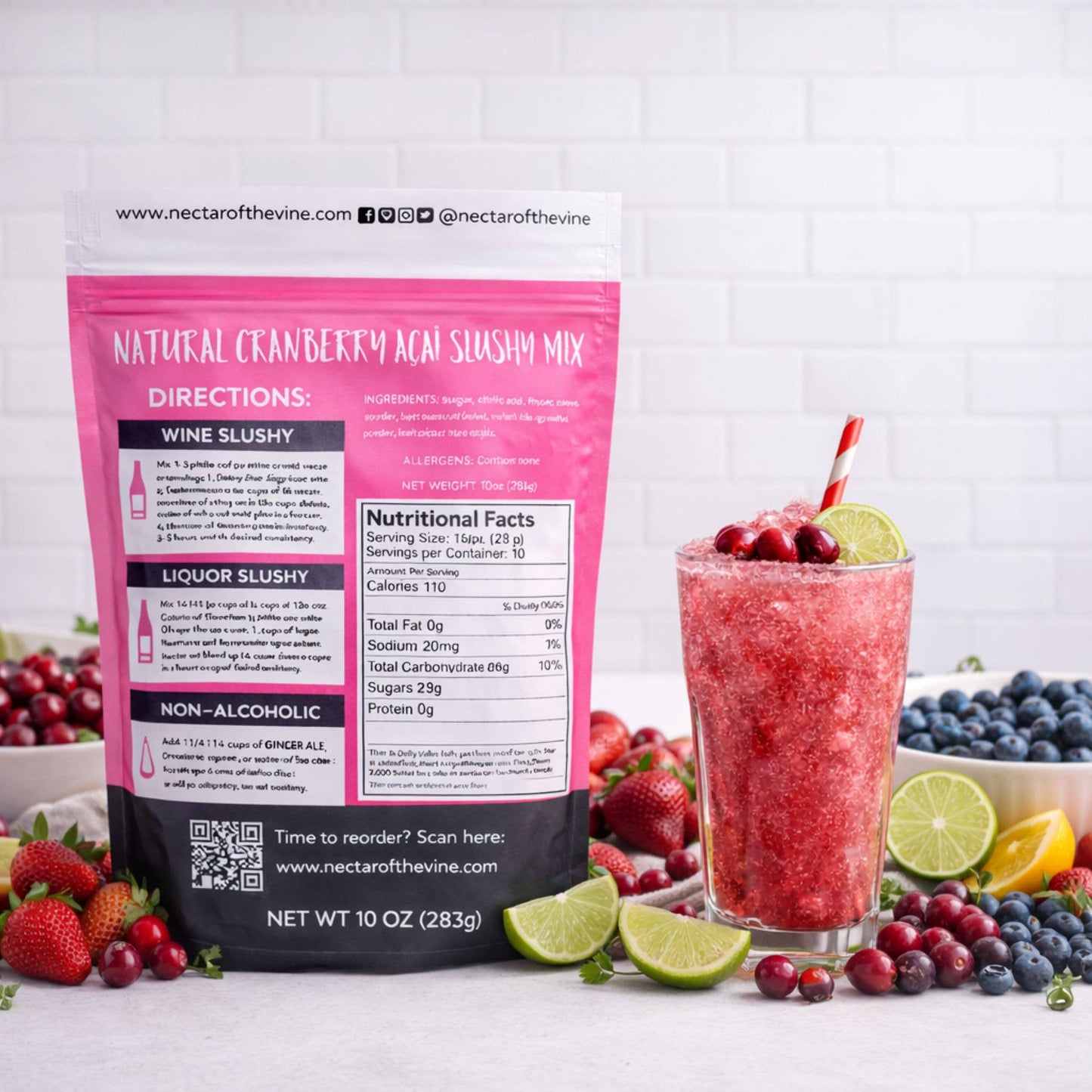 Natural Cranberry Acai Wine Slushy Mix