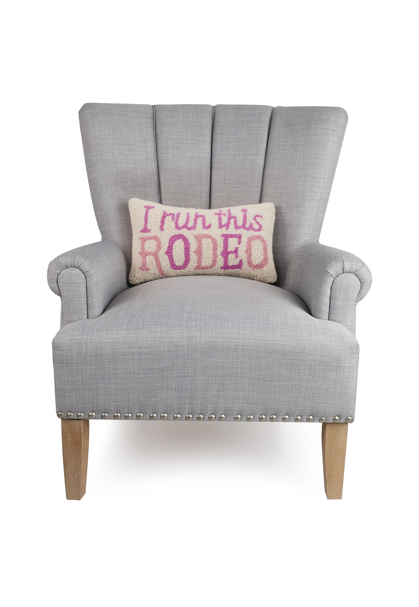 I Run This Rodeo Hooked Pillow