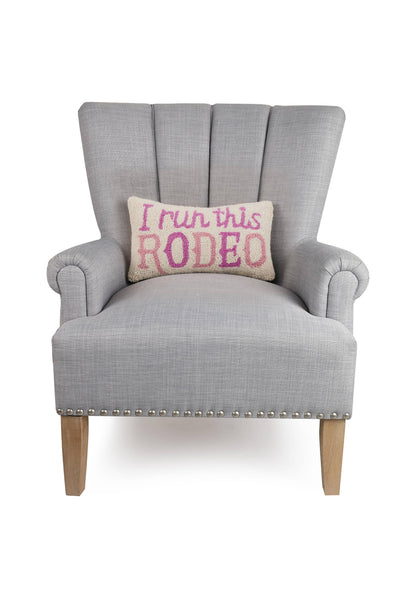 I Run This Rodeo Hooked Pillow