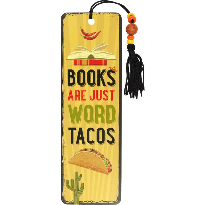 Books Are Just Word Tacos Beaded Bookmark