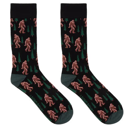 Bigfoot in the Woods Men's Bamboo Crew Socks