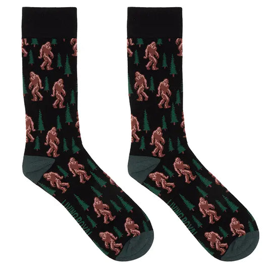 Bigfoot in the Woods Men's Bamboo Crew Socks