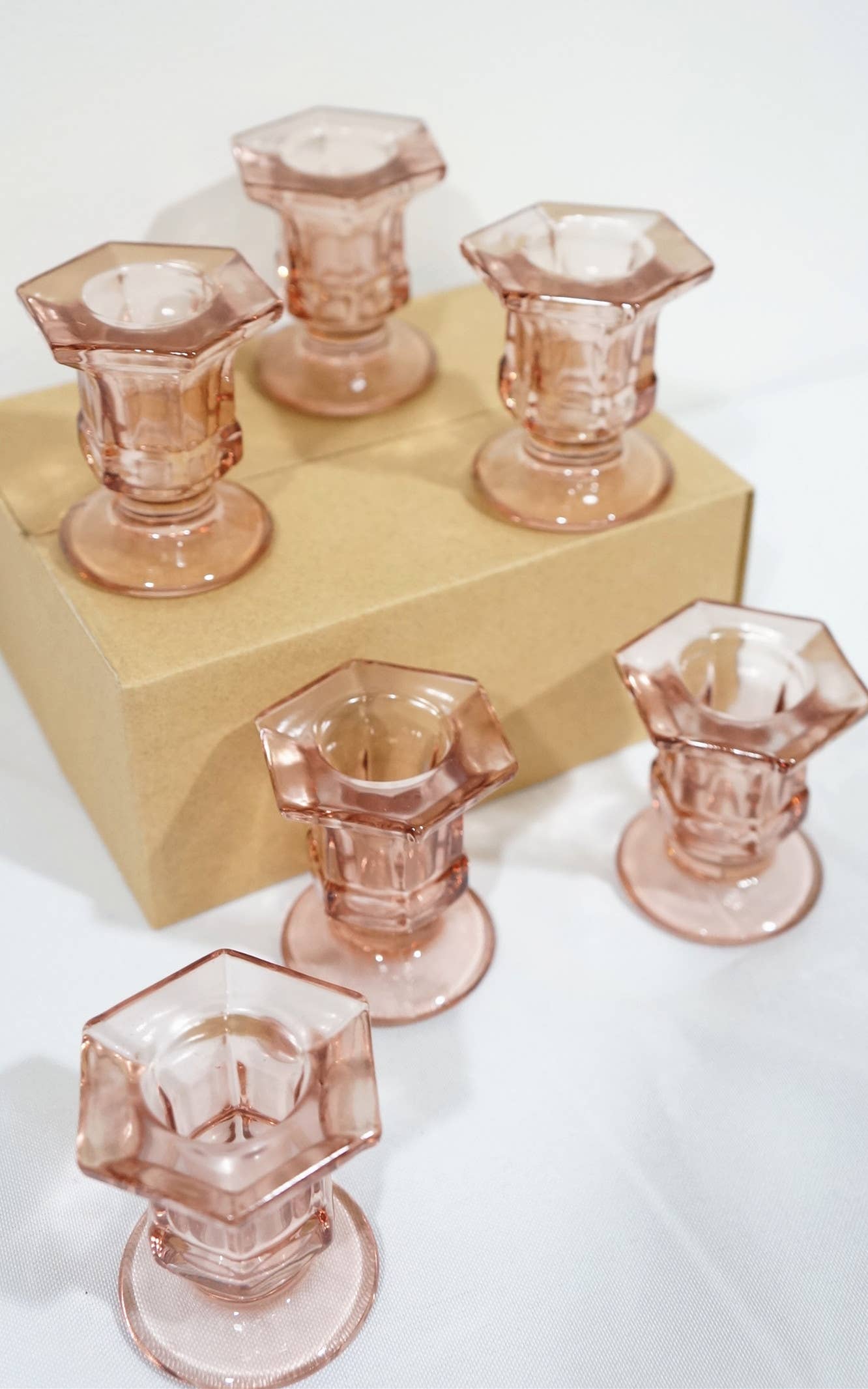 Glass Candlestick Taper Candle Holders