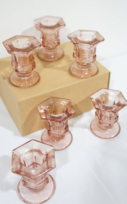 Glass Candlestick Taper Candle Holders