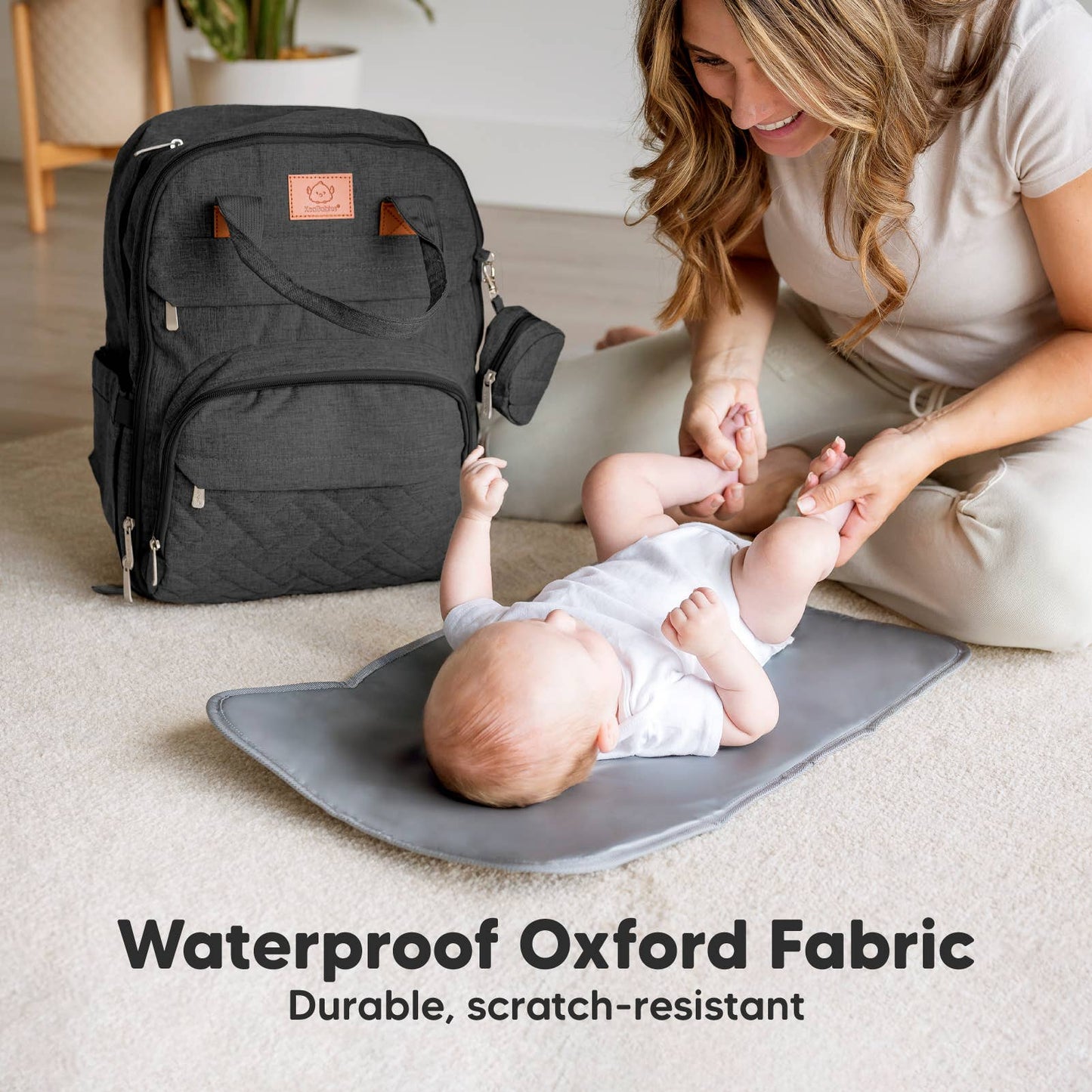 KeaBabies Rove Diaper Backpack- Charcoal