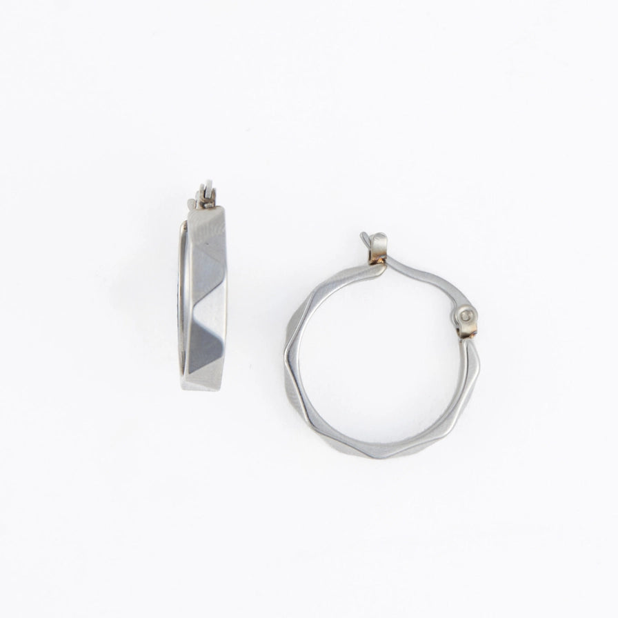 Waterproof Abstract Hoop Earrings in Gold & Silver