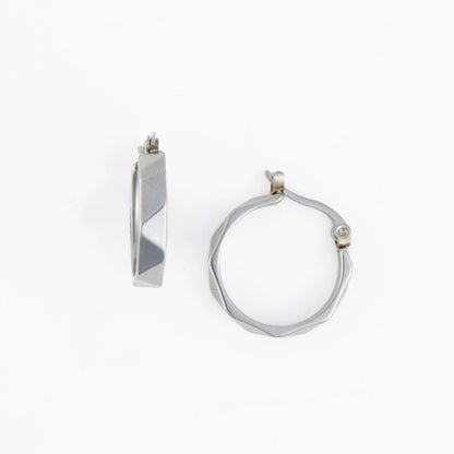 Waterproof Abstract Hoop Earrings in Gold & Silver