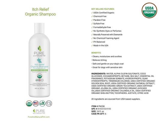 Itch Relief Organic Shampoo for Dogs