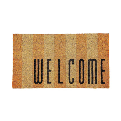 Welcome Striped Coir Mat