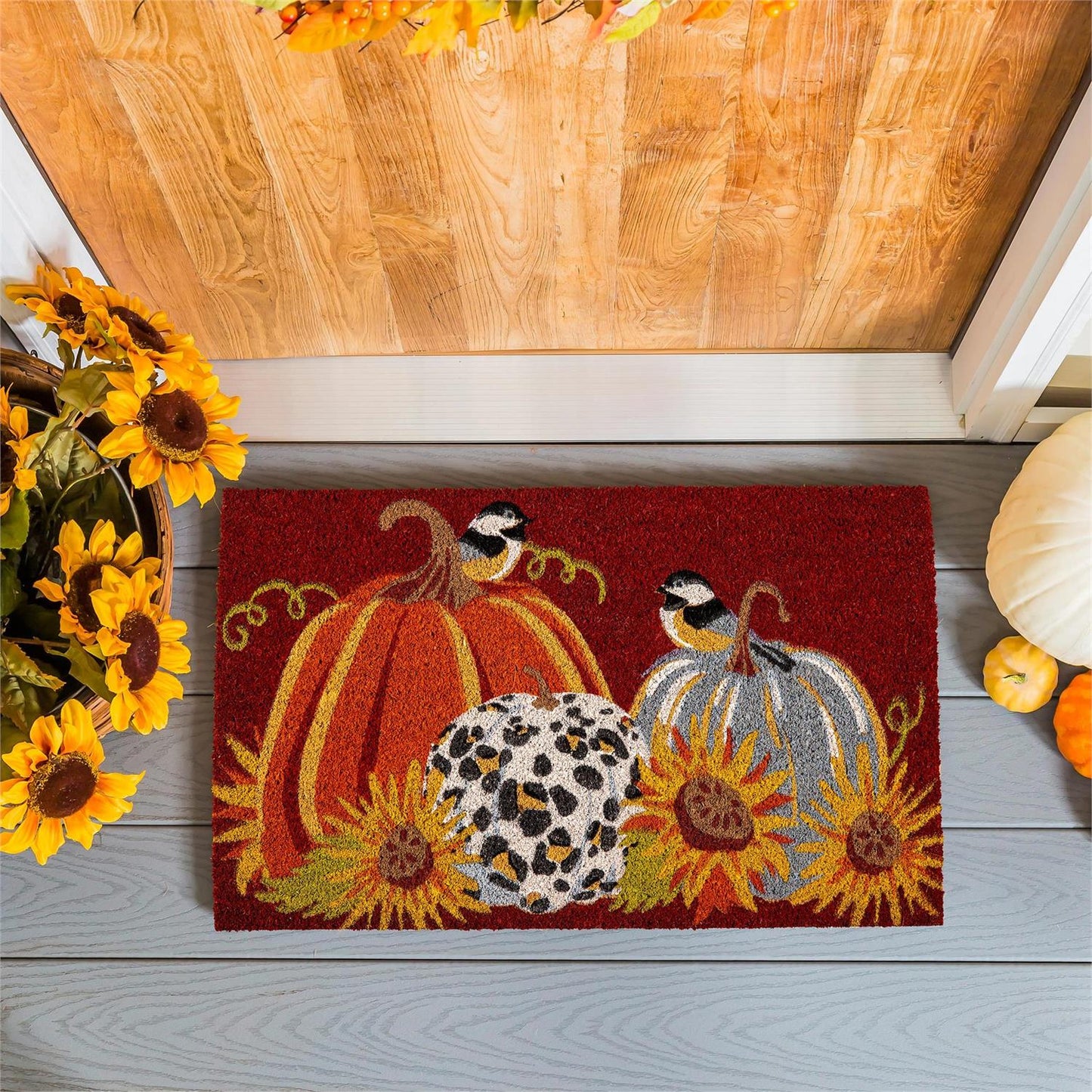 Autumn Animal Print Coir Mat
