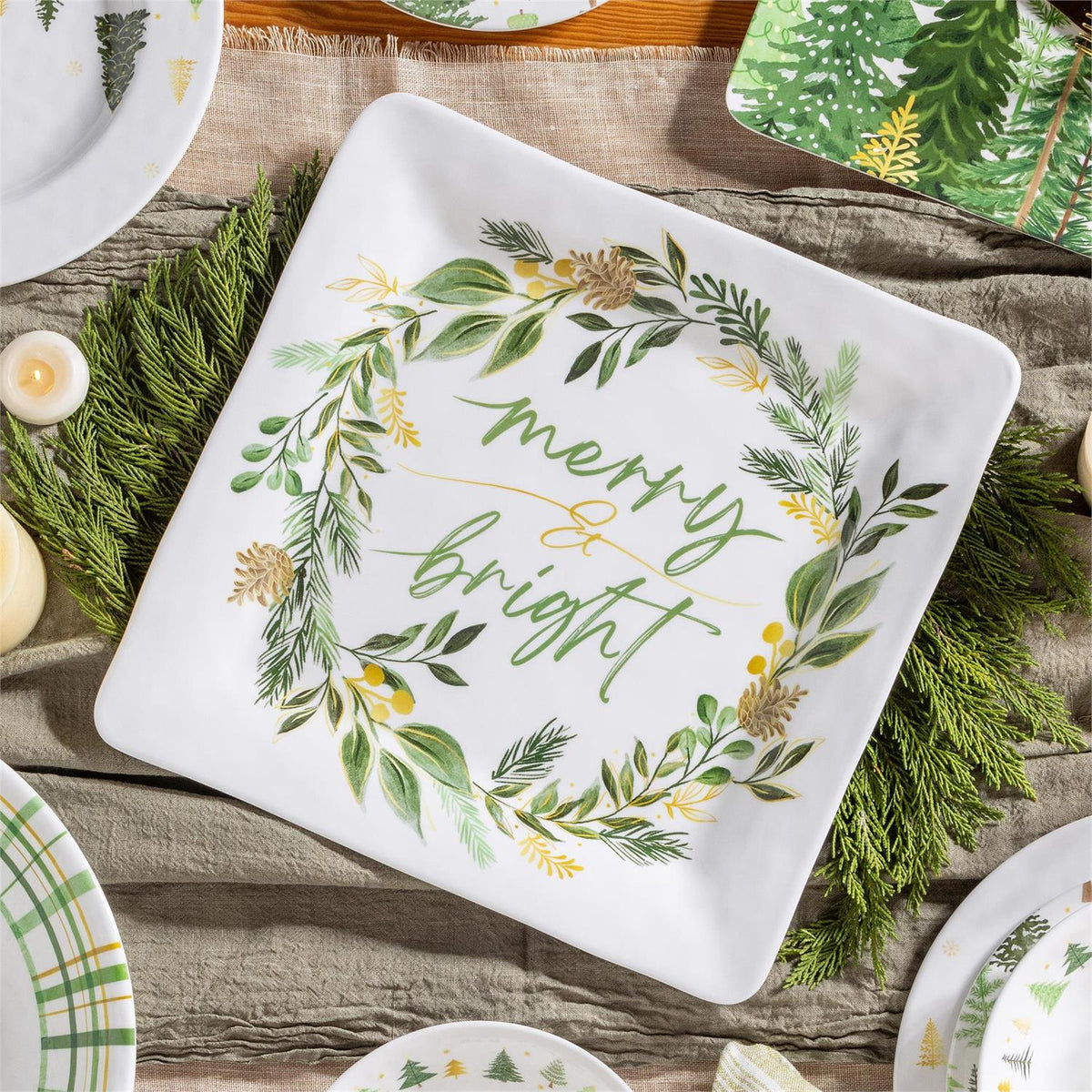 Shades of Emerald Square Platter