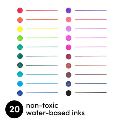 20 Pack Retractable Gel Pens Rainbow